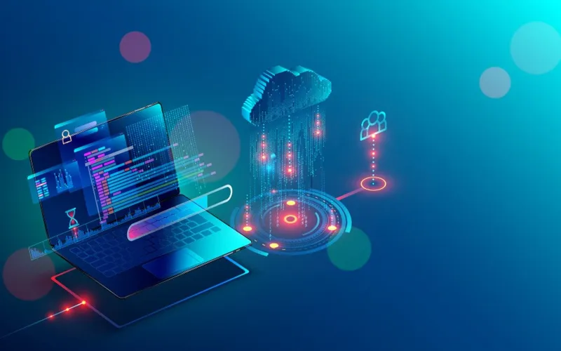 Digital Marketing Laptop Illustration