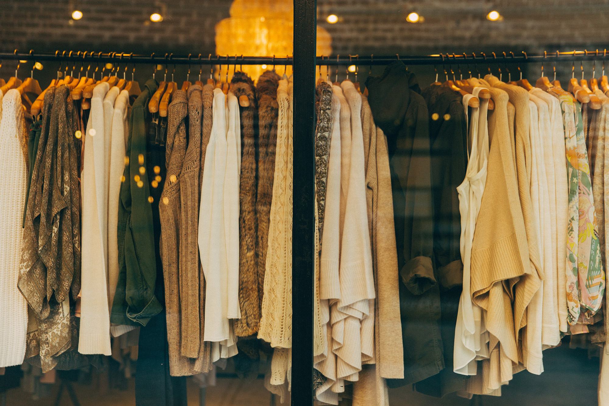 Rack of fast fashion clothes from QUIZ Clothing
