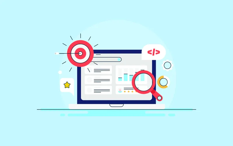 Laptop Search & Questions Illustration